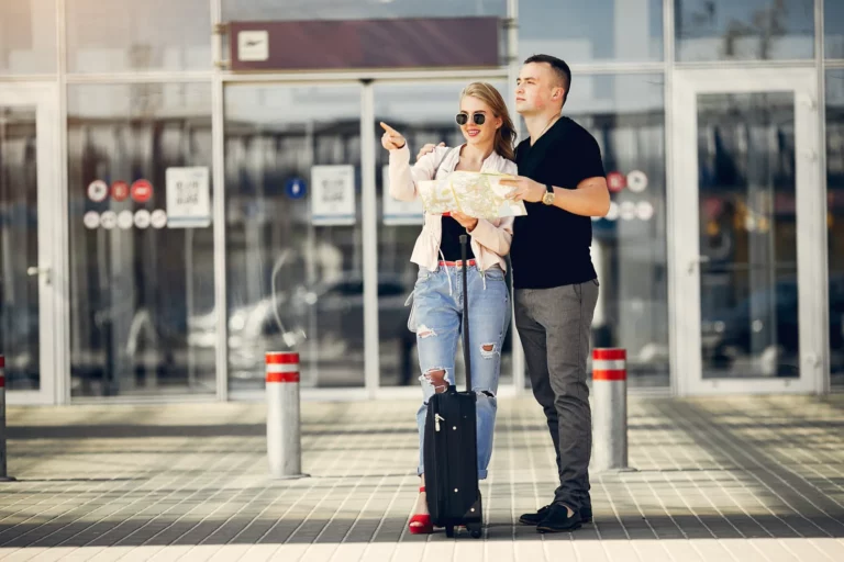 beautiful-couple-standing-airport