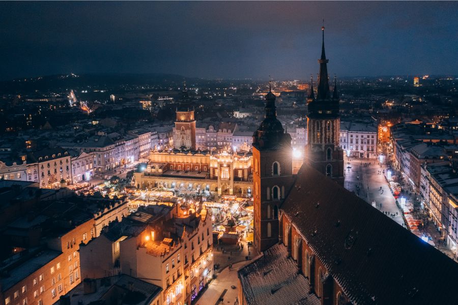 כריסמס בקרקוב קרקוב בלילה